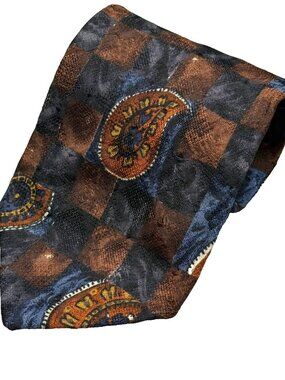 Harry Rosen Tie 100% Silk Made in Italy Paisley Pattern Satin 3.5"